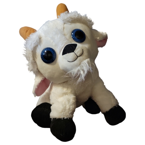 Vtg Stuffed Animal White Billy Goat Peekaboo Toys Plush Soft Big Eyes 22" - Picture 4 of 10